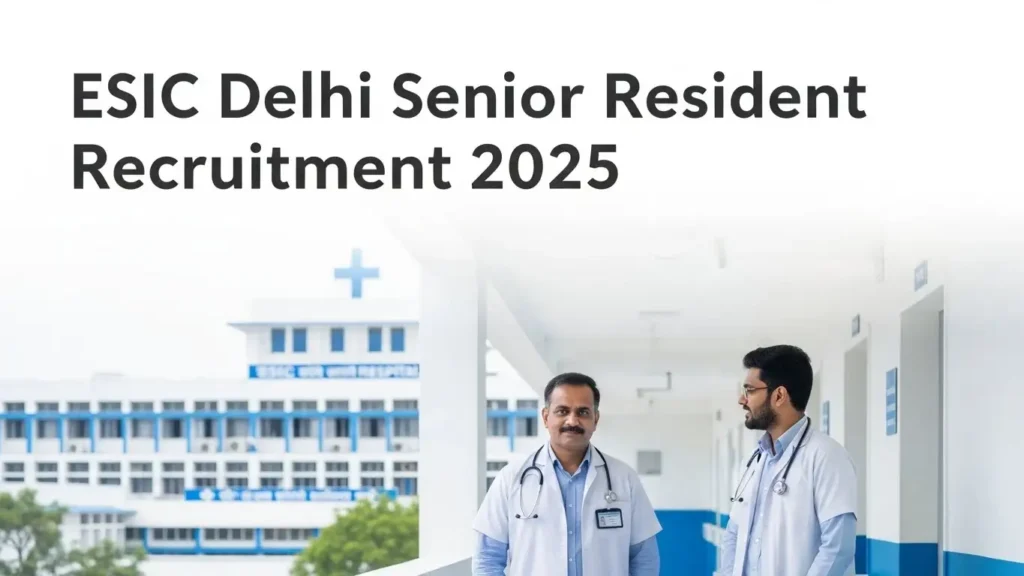 ESIC Delhi Senior Resident Recruitment 2025 – Walk-in for 28 Posts