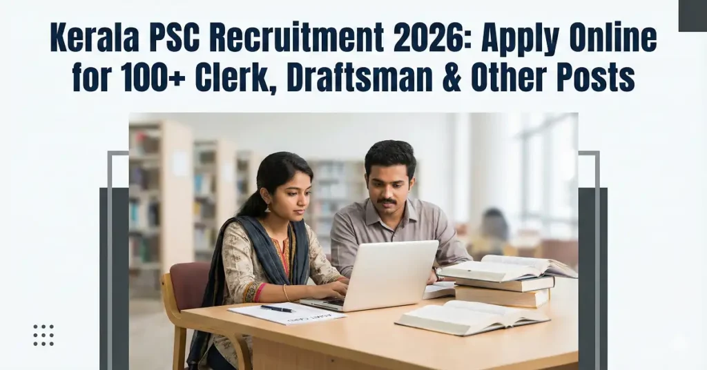 Kerala PSC Recruitment Notification 2026 for 100+ Clerk, Draftsman & Other Posts