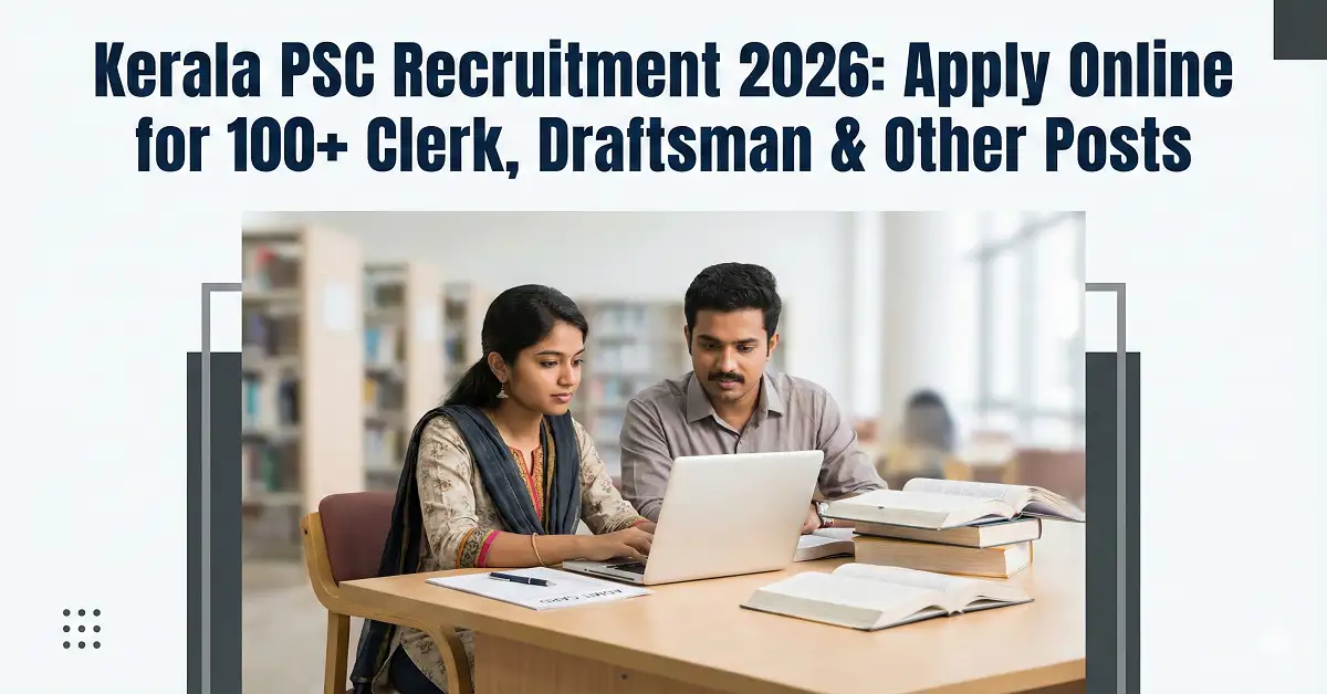 Kerala PSC Recruitment Notification 2026 for 100+ Clerk, Draftsman & Other Posts