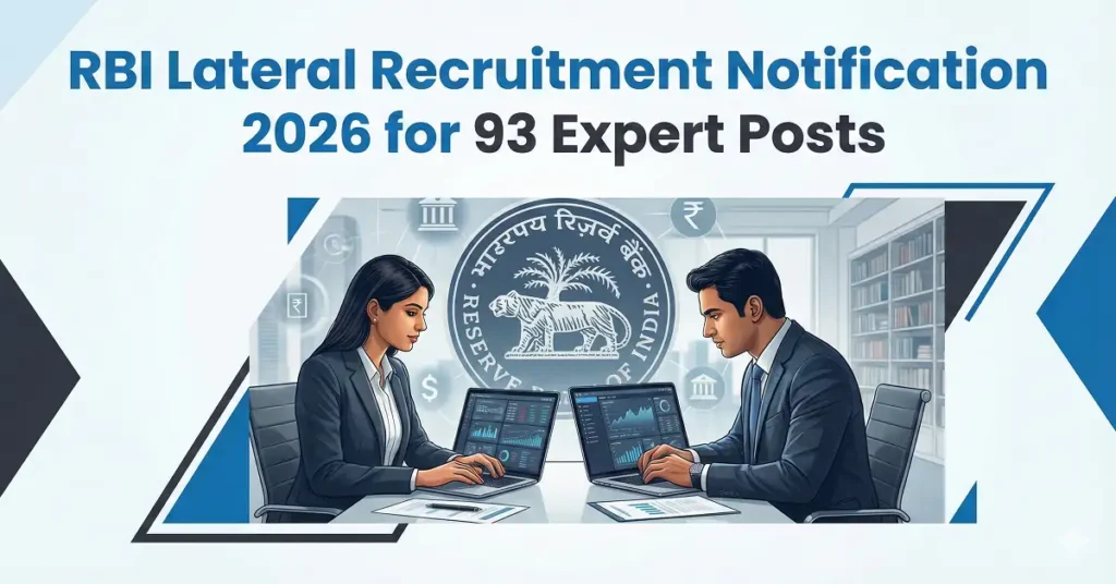 RBI Lateral Recruitment Notification 2026 for 93 Expert Posts