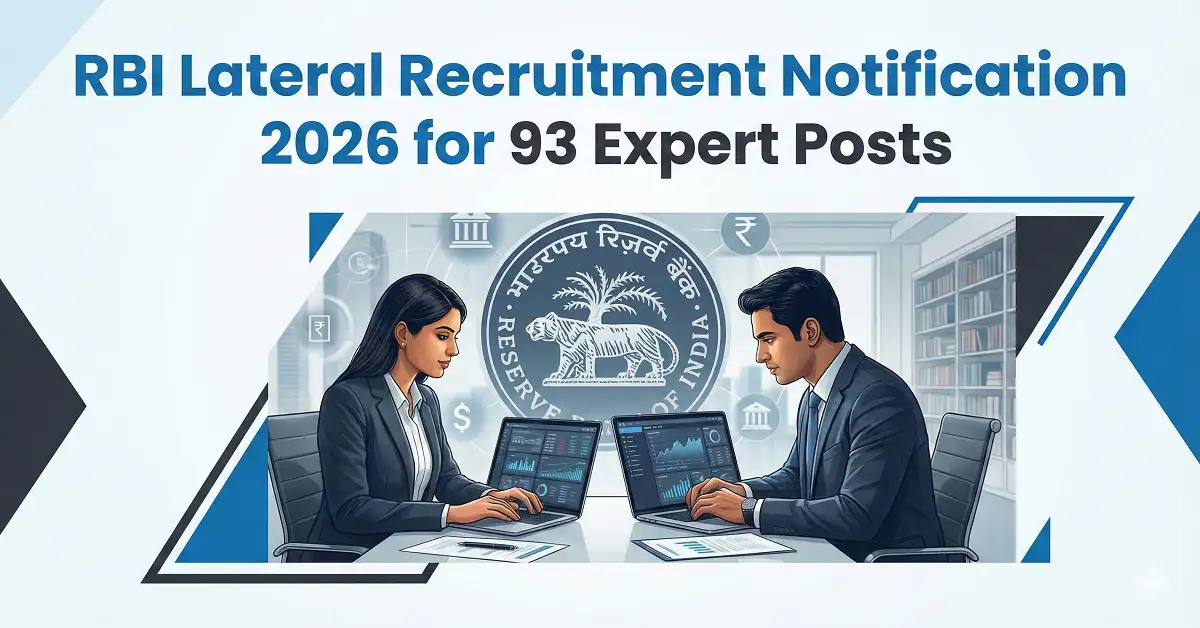 RBI Lateral Recruitment Notification 2026 for 93 Expert Posts
